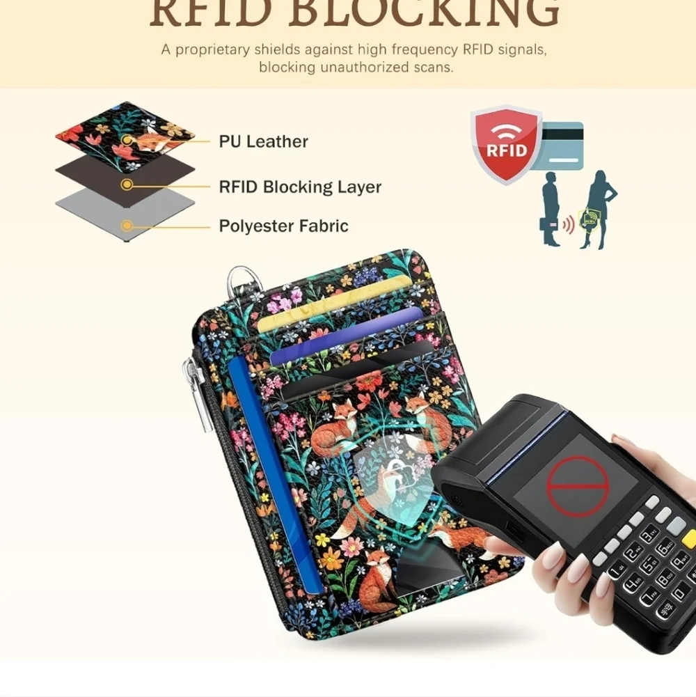 Floral Pattern Phone Lanyard and Wallet Set